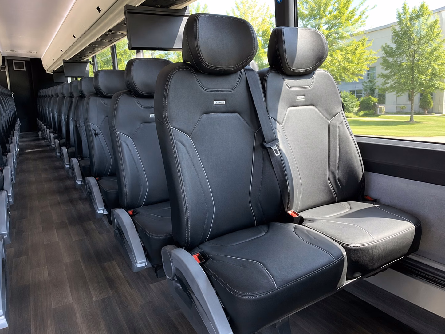 56 passenger charter bus inside